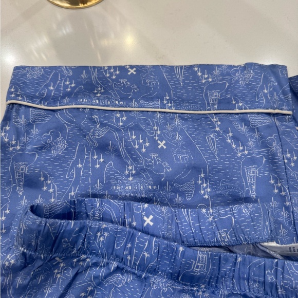 Vineyard Vines Blue Nautical Print Pajama Set 💯 cotton - Picture 7 of 7